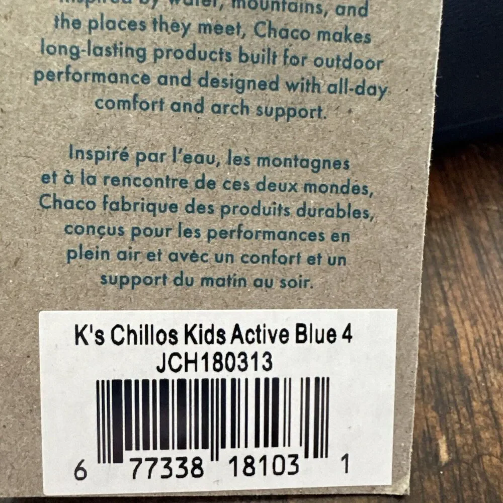 NWT Chaco Chillos Slide Sandals Size US Big Kids 4 Blue Black